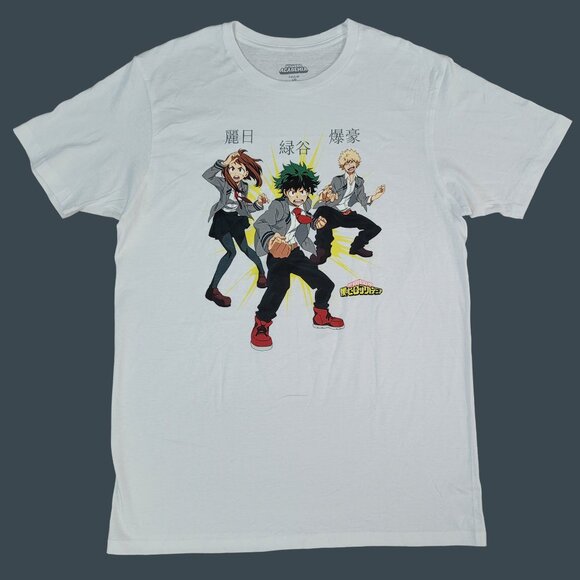My Hero Academia Anime White Graphic T-Shirt - Picture 1 of 4